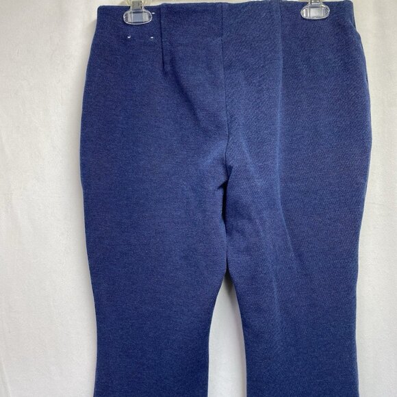 Talbots Montauk Knit Mid-Rise Pull-On Flare Capri Leg Pants Women 6 Blue Stretch - Picture 11 of 12